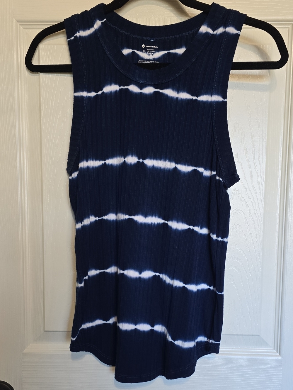 Navy Tie-Dye Ribbed Tank Top - Women